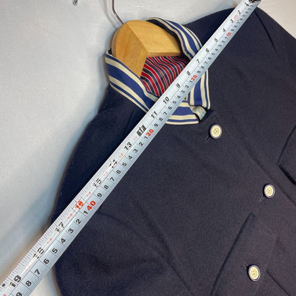 ~ Vintage RARE Armani Jeans Med Wool Military Jacket HTF Women's Button Up Lined - Picture 9 of 14